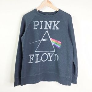 Womens Medium Pink Floyd Graphic Gray Sweatshirt